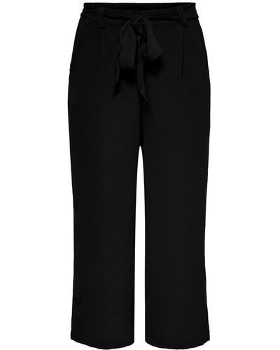 ONLY Palazzohose ONLNOVA LIFE VIS CROP PALAZZO PANT SOLID - Schwarz