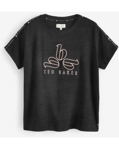 Ted Baker Sweatshirt Oberteil aus Modal (1-tlg) - Schwarz