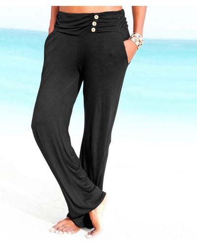 Lascana Strandhose mit Zierknöpfen Taschen, Jerseyhose, leicht und elastisch - Schwarz