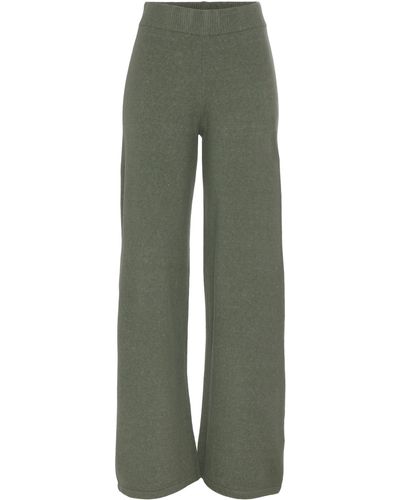 Lascana Strickhose -Loungehose mit Rippbündchen, Loungewear - Grün