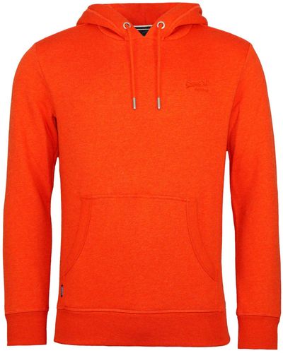 Superdry Kapuzenpullover Essential Logo Hoodie mit (1-tlg) - Orange