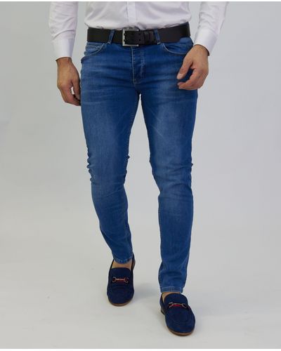 DENIM HOUSE Skinny-fit- Basic Übergrößen Jeans mit schöner Waschung Blau 3867 W34/L34