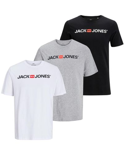 Jack & Jones T-Shirt tolle Designs im 3er Pack - Mehrfarbig