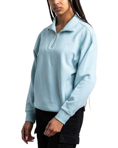PUMA Sweatshirt Yona Half-Zip Crew Sweater - Blau