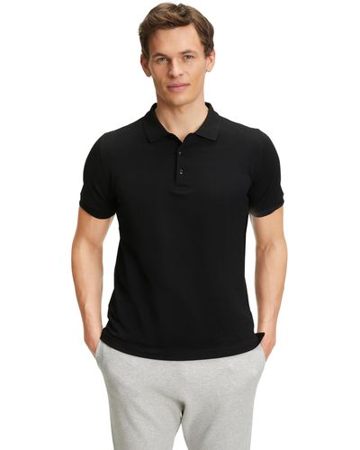 FALKE Poloshirt aus hochwertiger Pima-Baumwolle - Schwarz