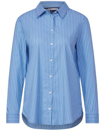 Street One Blusenshirt QR Striped business blouse - Blau