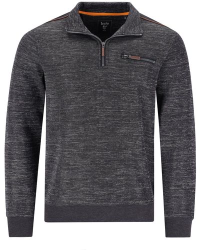 Hajo Sweatshirt mit Reißverschluss (1-tlg) Bügelfrei Stay Fresh - Grau