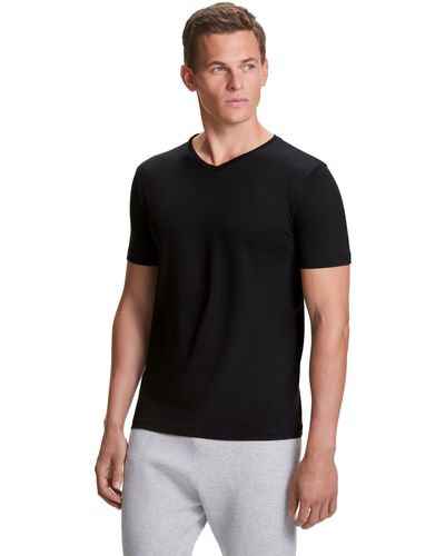 FALKE T-Shirt 2-Pack aus feiner ägyptischer Baumwolle - Schwarz