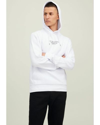 Jack & Jones Kapuzensweatshirt BLUARCHIE SWEAT HOOD - Weiß