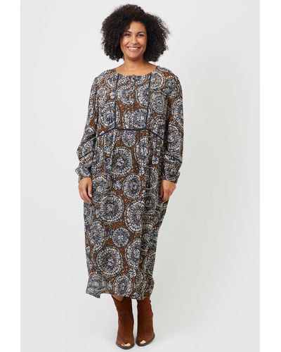 ADIA Jerseykleid mit Allround-Muster - Schwarz