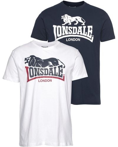 Lonsdale London T-Shirt LOSCOE (Packung, 2-tlg., 2er-Pack) - Blau