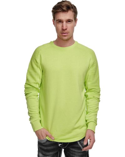 Rusty Neal Sweatshirt mit geripptem Ärmeldesign - Grün
