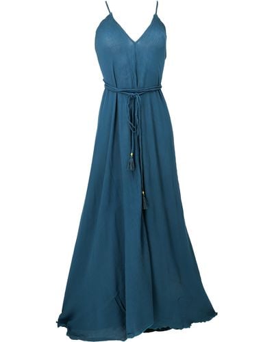 Guru-Shop Midikleid Boho Sommerkleid, Magic Dress, Maxikleid,.. alternative Bekleidung - Blau
