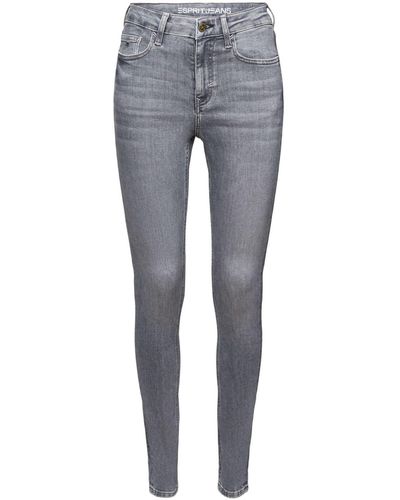 Esprit Fit- Skinny Jeans mit hohem Bund - Grau