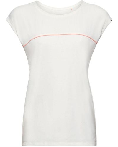 Esprit Sports T-Shirt Gestreiftes Active Top (1-tlg) - Weiß