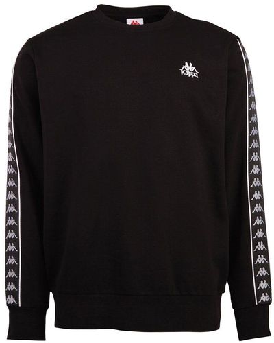 Kappa Sweater mit hochwertigem Jacquard Logoband an den Ärmeln - Schwarz