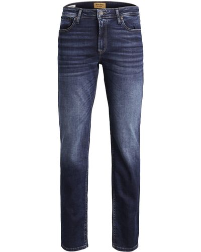 Jack & Jones Jeans Clark Original 5-Pocket-Style Regular Fit (1-tlg) - Blau