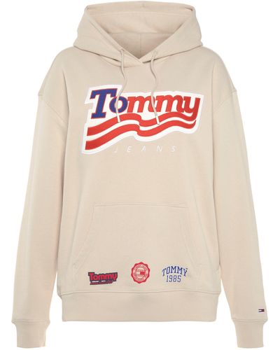 Tommy Hilfiger Kapuzensweatshirt "TJW RELAXED TOMMY HOODIE", mit auffälligen Logo - Grau