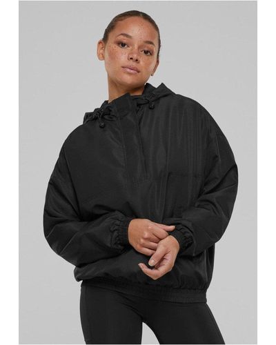 Urban Classics Kurzjacke Ladies Recycled Oversized Pullover Jacket - Schwarz