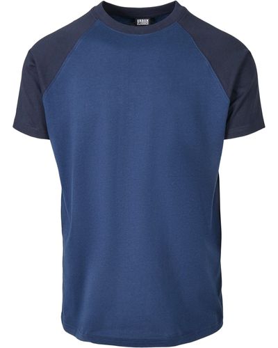 Urban Classics T-Shirt Raglan Contrast Tee - Blau