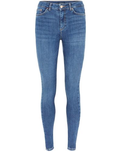 Pieces Skinny-fit-Jeans Delly (1-tlg) Plain/ohne Details - Blau