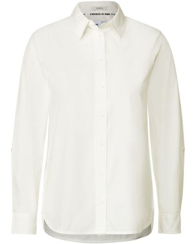 Cecil Klassische Lange Bluse aus Baumwolle - Weiß