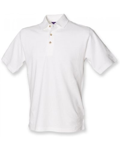 Henbury Poloshirt Classic Cotton Piqué Polo Shirt - Weiß