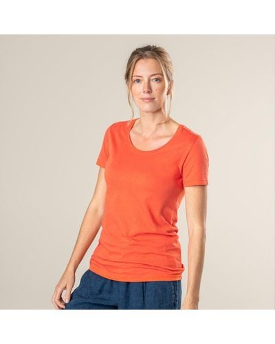 Living Crafts T-Shirt FRIEDA Schicker Allrounder für alle Lebenslagen - Orange