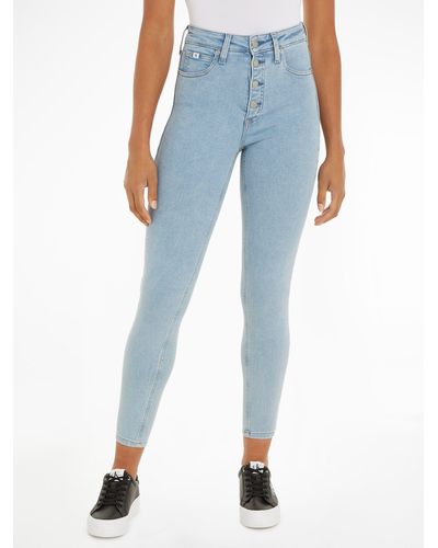 Calvin Klein Calvin Klein -fit-Jeans HIGH RISE SUPER SKINNY ANKLE in klassischer 5-Pocket-Form - Blau