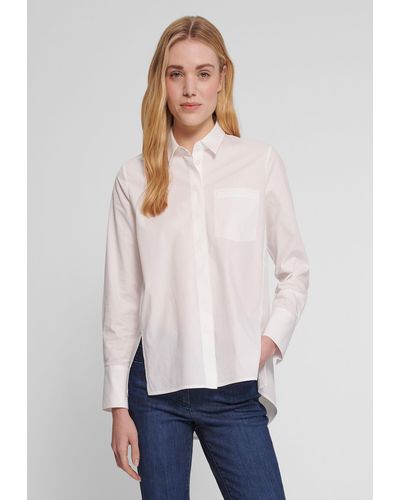 Peter Hahn Hemdbluse Cotton mit klassischem Design - Weiß