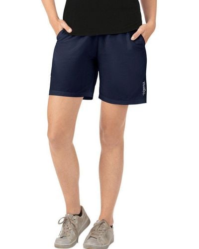 Trigema Jerseyhose Sport-Shorts mit Innenslip aus Netz (1-tlg) - Blau