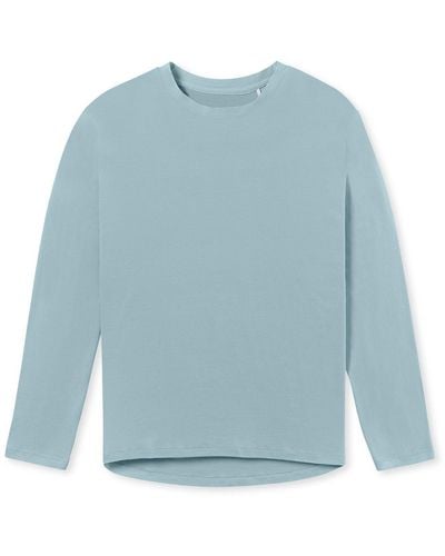 Schiesser Longsleeve Mix & Relax schlaf-oberteil nachthemd sleepshirt - Blau