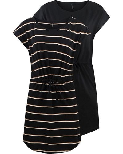 ONLY Sommerkleid Mini Kleid onlMAY /S Dress A-Linie aus 100% Baumwolle - Schwarz