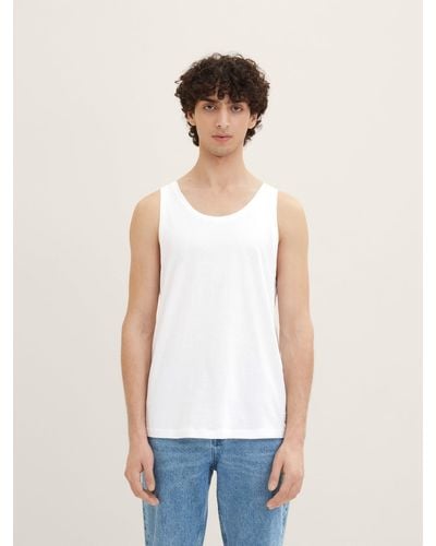 Tom Tailor T-Shirt Tanktops im Doppelpack - Weiß