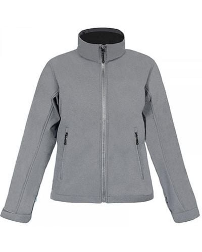 Promodoro Softshelljacke Softshell Jacket C+ mit Stehkragen - Grau