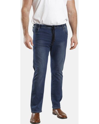 Charles Colby 5-Pocket-Jeans BARON KEYLAN so bequem wie eine Jogginghose - Blau