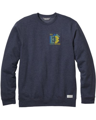 Eddie Bauer Sweatshirt Camp Fleece Logo - Blau