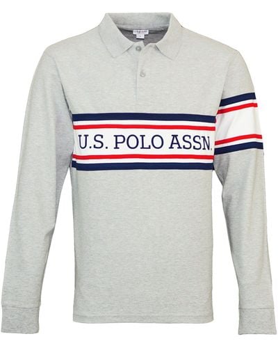 U.S. POLO ASSN. Shirt Poloshirt Longsleeve (1-tlg) - Weiß