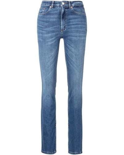 BOSS Slim-fit-Jeans C_ROSA HR 2.0 mit Leder-Badge - Blau