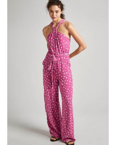 Pepe Jeans Overall DOLLY mit Alloverprint aus fließender Viskosequalität - Pink