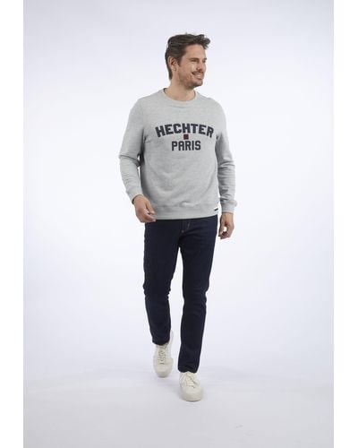 Hechter Paris Sweatshirt mit Frontprint - Grau