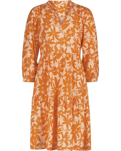 Codello Blusenkleid mit Flower Print - Orange