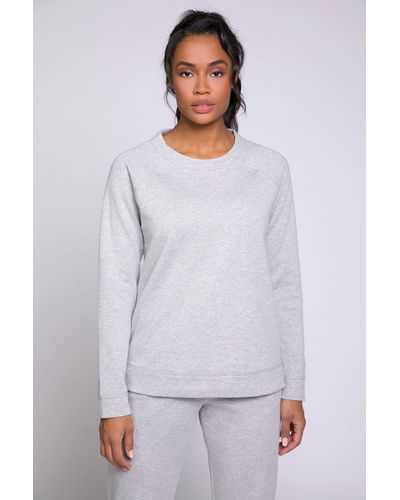 Gina Laura Sweatshirt Sweater extraweich Rundhals Raglan-Langarm - Grau