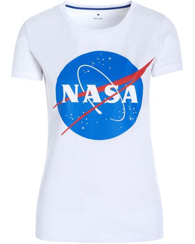 NASA T-Shirt Top weiss - Blau