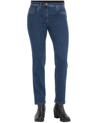 ZERRES 5-Pocket-Jeans grau regular (1-tlg) - Blau