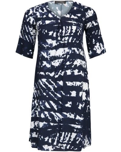 Doris Streich Tunikakleid Batik Print Kleid - Blau