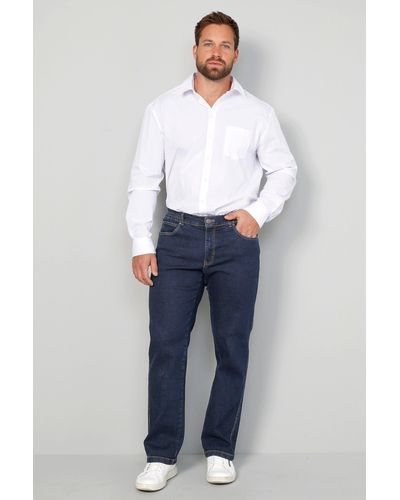 Boston Park 5-Pocket- Jeans Straight Fit Sicherheitstaschen - Blau