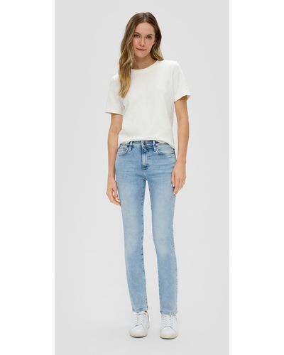 S.oliver 5-Pocket- Jeans Betsy / Fit / Mid Rise / Slim Leg / Baumwollstretch - Blau