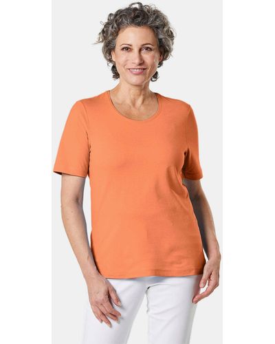 Goldner Kurzgröße: Basic T-Shirt aus reiner Baumwolle - Orange