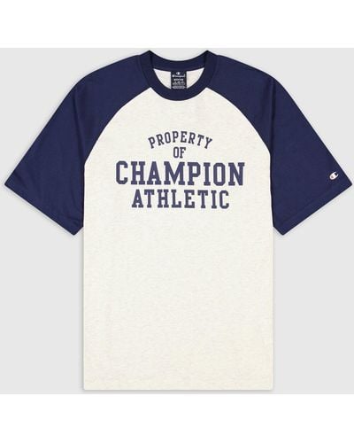 Champion Kurzarmshirt Crewneck T-Shirt OHMM/MMB - Blau